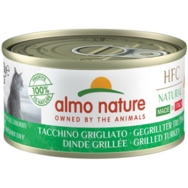 Almo Nature HFC Natural -πλήρη τροφή γάτας Made In Italy ψητή γαλοπούλα 70g