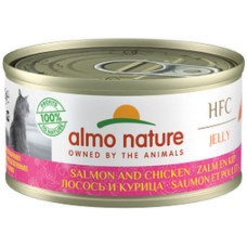 Almo Nature HFC Natural -πλήρη τροφή γάτας σε ζελέ με σολομό & κοτόπουλο 70g