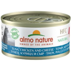 Almo Nature HFC Natural -πλήρη τροφή γάτας CUISINE με Τόνο, Κοτόπουλο & Τυρί 70g