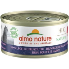 Almo Nature HFC Natural -πλήρη τροφή γάτας CUISINE με Τόνο, Κοτόπουλο & ζαμπόν 70g