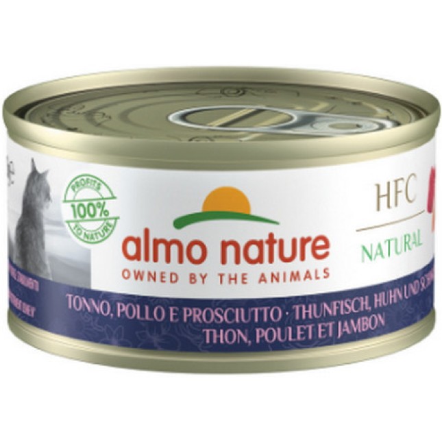 Almo Nature HFC Natural -πλήρη τροφή γάτας CUISINE με Τόνο, Κοτόπουλο & ζαμπόν 70g Almo Nature HFC Natural -πλήρη τροφή γάτας CUISINE με Τόνο, Κοτόπουλο & ζαμπόν 70g