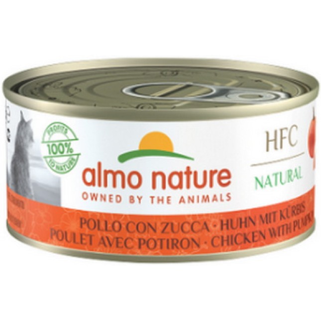Almo Nature HFC Natural -πλήρη τροφή για γάτες με κοτόπουλο & κολοκύθα 150g