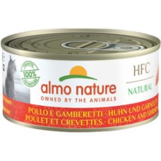 Almo Nature HFC Natural -πλήρη τροφή για γάτες με κοτόπουλο & γαρίδες  150g