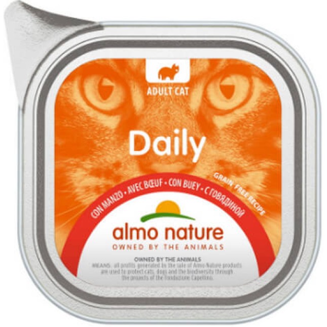 Almo Nature DAILY χωρίς σιτηρά, χωρίς γλουτένη με μοσχάρι 100g