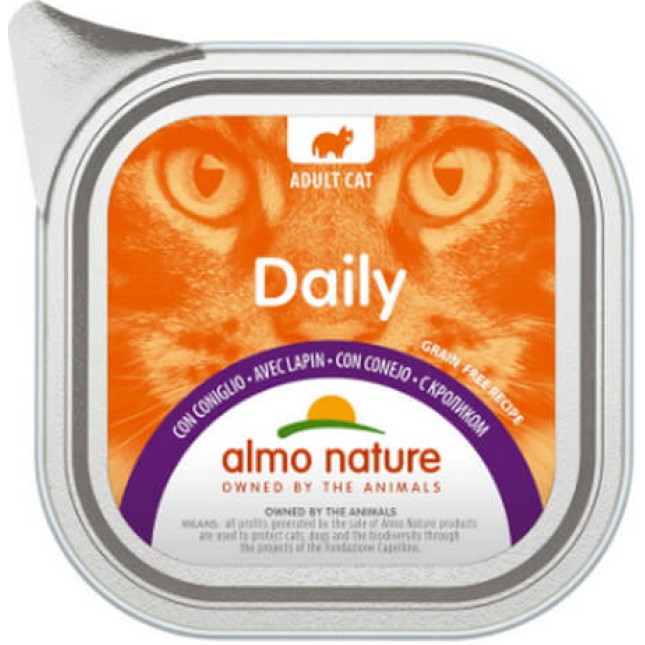 Almo Nature DAILY χωρίς σιτηρά, χωρίς γλουτένη με κουνέλι 100g