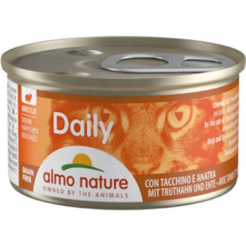 Almo Nature DAILY χωρίς σιτηρά, χωρίς γλουτένη με κομματάκια γαλοπούλας & πάπιας 85g Almo Nature DAILY χωρίς σιτηρά, χωρίς γλουτένη με κομματάκια γαλοπούλας & πάπιας 85g