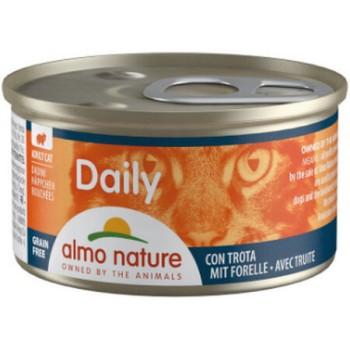 Almo Nature DAILY χωρίς σιτηρά, χωρίς γλουτένη με κομματάκια πέστροφας 85g Almo Nature DAILY χωρίς σιτηρά, χωρίς γλουτένη με κομματάκια πέστροφας 85g