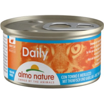 Almo Nature DAILY τροφή γάτας σε MOUSSE Menu με τόνο και βακαλάο,  85g