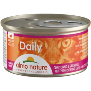 Almo Nature DAILY τροφή γάτας σε MOUSSE Menu με τόνο και σολομό,  85g