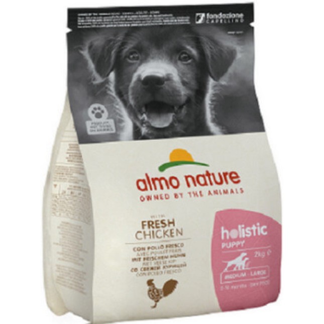 Almo Nature HOLISTIC ξηρά τροφή για M-L κουτάβια με κοτόπουλο 2kg Almo Nature HOLISTIC ξηρά τροφή για M-L κουτάβια με κοτόπουλο 2kg