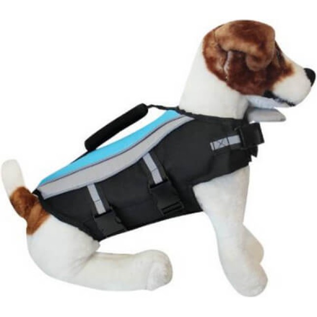 Alcott- μπουφάν σκύλου για περιπέτειες στο νερό μπλε, ανακλαστική επένδυση, πλωτό στήριγμα πηγουνιού