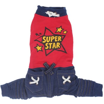 Glee jumpsuit denim pan κόκκινο small 24cm