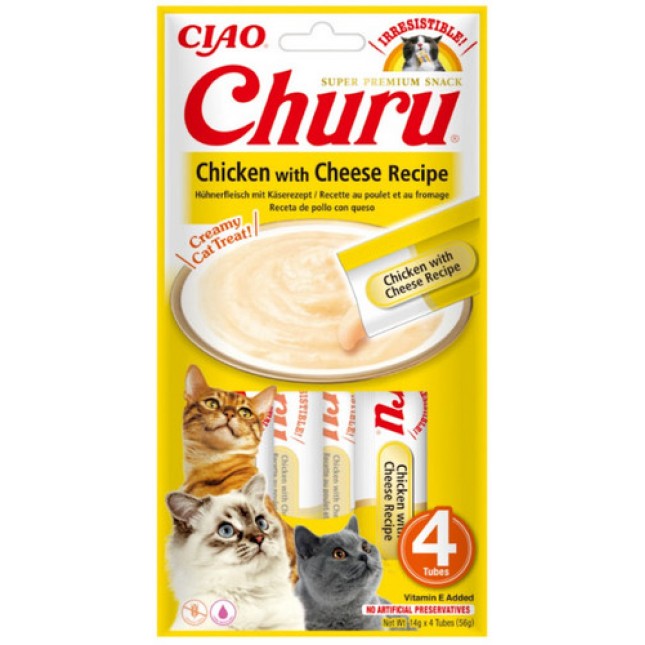 Inaba Churu λιχουδιές για γάτες με κοτόπουλο και τυρί 56gr Inaba Churu λιχουδιές για γάτες με κοτόπουλο και τυρί 56gr