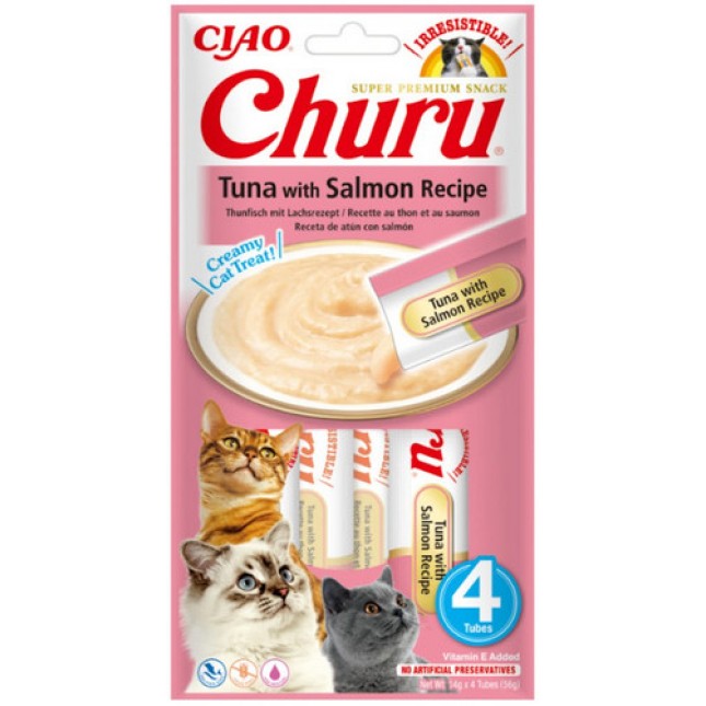 Inaba Churu λιχουδιές για γάτες με τόνο και σολομό 56gr Inaba Churu λιχουδιές για γάτες με τόνο και σολομό 56gr