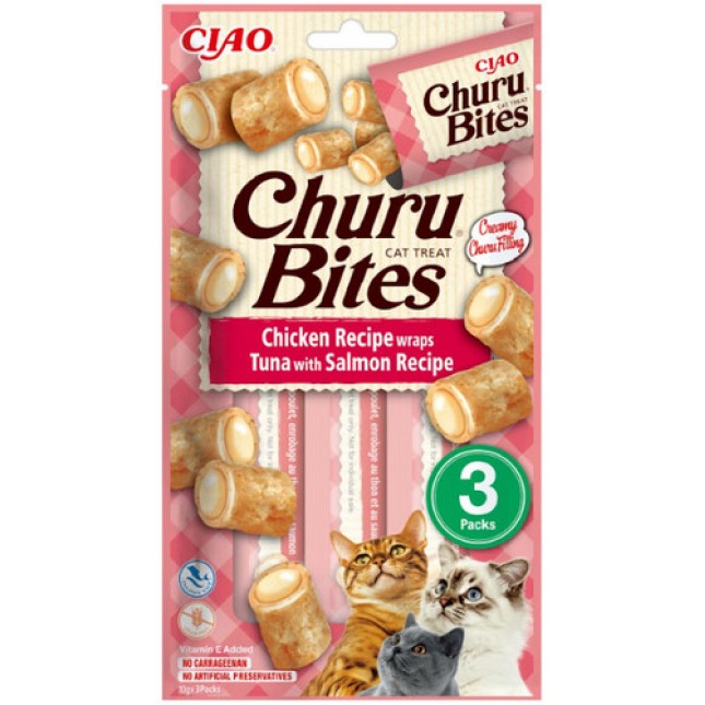 Inaba Churu λιχουδιές με κοτόπουλο, τόνο και σολομό 30gr Inaba Churu λιχουδιές με κοτόπουλο, τόνο και σολομό 30gr