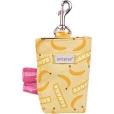 Amiplay-Θήκη για σακούλες ακαθαρσιών βόλτας BE HAPPY Banana με καραμπίνερ και κλείσιμο Velcro