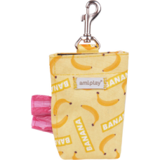 Amiplay-Θήκη για σακούλες ακαθαρσιών βόλτας BE HAPPY Banana με καραμπίνερ και κλείσιμο Velcro Amiplay-Θήκη για σακούλες ακαθαρσιών βόλτας BE HAPPY Banana με καραμπίνερ και κλείσιμο Velcro