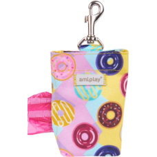 Amiplay-Θήκη για σακούλες ακαθαρσιών βόλτας BE HAPPY Donut με καραμπίνερ και κλείσιμο Velcro Amiplay-Θήκη για σακούλες ακαθαρσιών βόλτας BE HAPPY Donut με καραμπίνερ και κλείσιμο Velcro