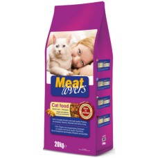 Laky Meat lovers cat Ιδανική για ενήλικες γάτες, γεμιστή κροκέτα με γεύση κοτόπουλο 20 kg