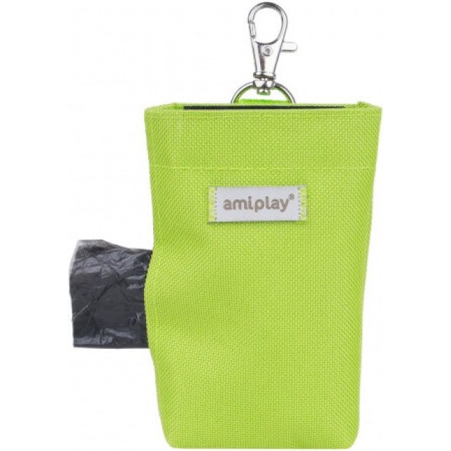 Amiplay-Θήκη για σακούλες ακαθαρσιών SAMBA πράσινο με καραμπίνερ και κλείσιμο Velcro 6 x 2 x 11cm Amiplay-Θήκη για σακούλες ακαθαρσιών SAMBA πράσινο με καραμπίνερ και κλείσιμο Velcro 6 x 2 x 11cm