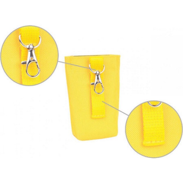 Amiplay-Θήκη για σακούλες ακαθαρσιών SAMBA κίτρινό με καραμπίνερ και κλείσιμο Velcro 6 x 2 x 11cm