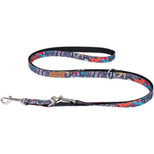 Amiplay-Λουρί/οδηγός σκύλου 6 in 1 ADVENTURE Abstration XLarge 100-200 x 2,5cm Amiplay-Λουρί/οδηγός σκύλου 6 in 1 ADVENTURE Abstration XLarge 100-200 x 2,5cm