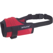 Amiplay-Φίμωτρο AIR κόκκινο κατασκευασμένα από αεριζόμενο πλέγμα με φινίρισμα από μαλακή επένδυση