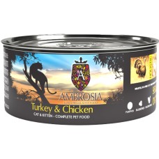 Ambrosia Υγρή τροφή με γαλοπούλα και κοτόπουλο για γάτες και γατάκια χωρίς σιτηρά 150gr
