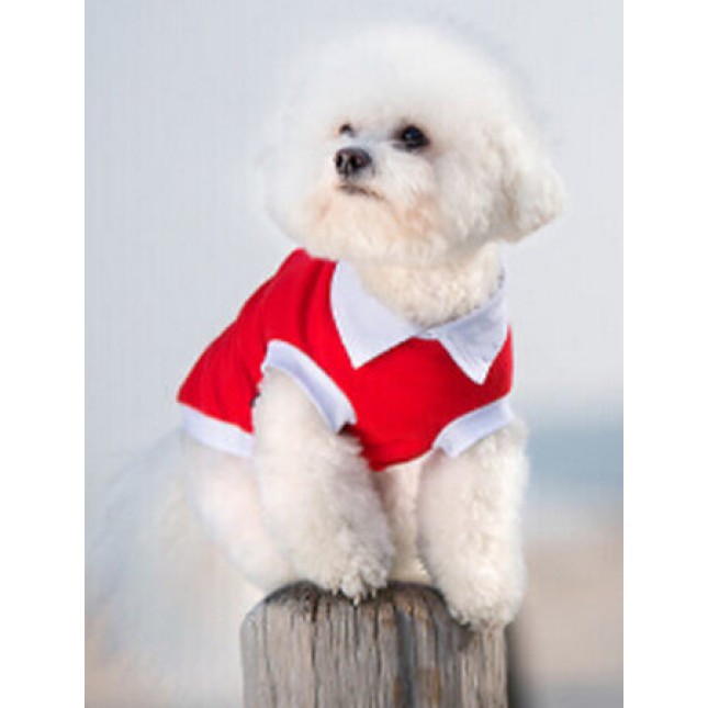 Amiplay- Μπλουζάκι σκύλου OXFORD φτιαγμένο από μονόχρωμο, αέρινο ύφασμα κόκκινο