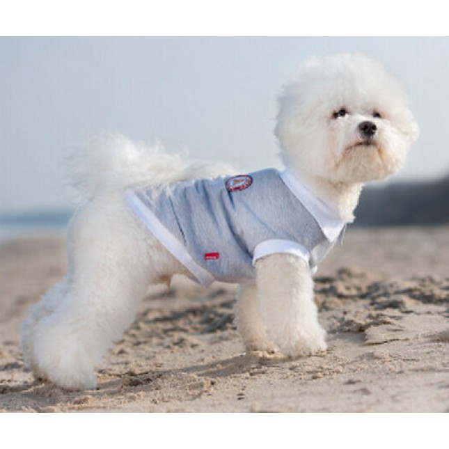 Amiplay- Μπλουζάκι σκύλου OXFORD φτιαγμένο από μονόχρωμο, αέρινο ύφασμα γκρι