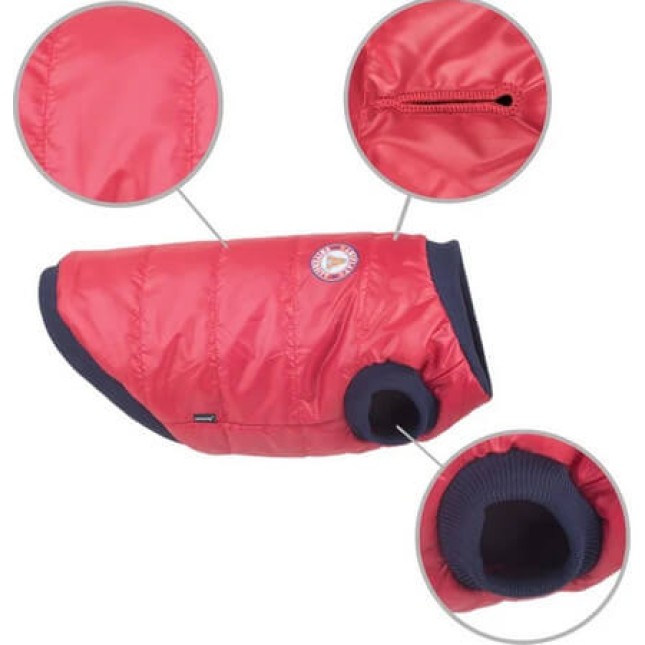 Amiplay-μπουφάν για σκύλους BRONX για χειμερινές βόλτες μοναδική εμφάνιση και θερμική άνεση κόκκινο