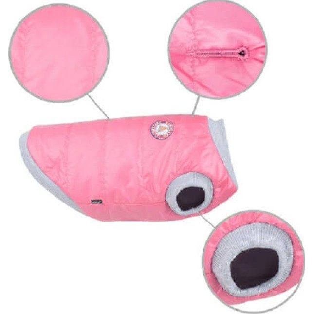Amiplay-μπουφάν για σκύλους BRONX για χειμερινές βόλτες μοναδική εμφάνιση και θερμική άνεση ροζ