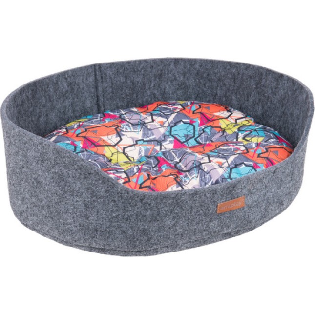 Amiplay-Κρεβάτι για σκύλους Οβάλ 2 in 1 HYGE γκρι Medium 54x46x19cm Amiplay-Κρεβάτι για σκύλους Οβάλ 2 in 1 HYGE γκρι Medium 54x46x19cm