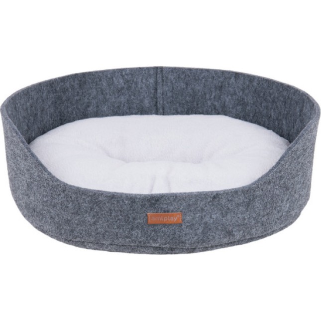 Amiplay-Κρεβάτι για σκύλους Οβάλ 2 in 1 HYGE γκρι Medium 54x46x19cm Amiplay-Κρεβάτι για σκύλους Οβάλ 2 in 1 HYGE γκρι Medium 54x46x19cm