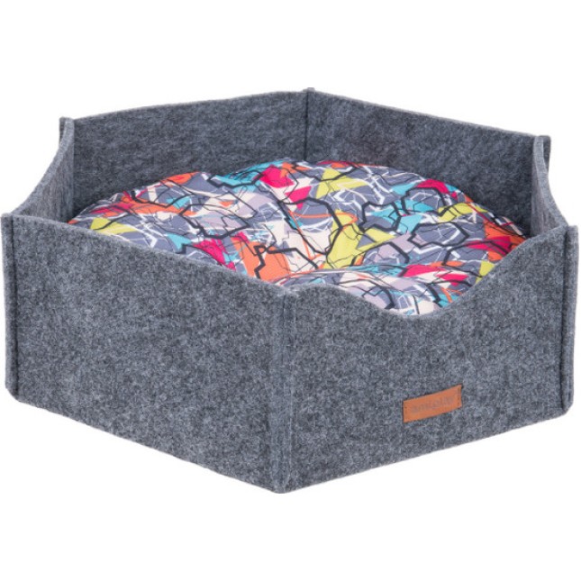 Amiplay-Κρεβάτι για σκύλους Εξάγωνο 2 in 1 HYGE γκρι Medium 54x47x17cm Amiplay-Κρεβάτι για σκύλους Εξάγωνο 2 in 1 HYGE γκρι Medium 54x47x17cm