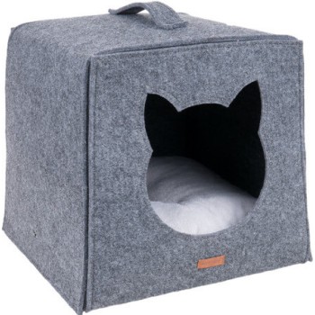 Amiplay- Κρεβατάκι Σπιτάκι για γατούλες CUBE 2 in 1 HYGGE παρέχει τη μεγαλύτερη δυνατή άνεση γκρι Amiplay- Κρεβατάκι Σπιτάκι για γατούλες CUBE 2 in 1 HYGGE παρέχει τη μεγαλύτερη δυνατή άνεση γκρι