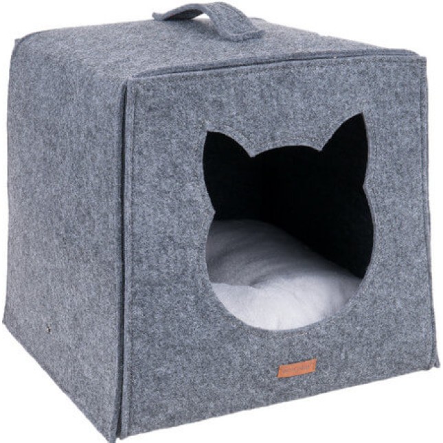 Amiplay- Κρεβατάκι Σπιτάκι για γατούλες CUBE 2 in 1 HYGGE παρέχει τη μεγαλύτερη δυνατή άνεση γκρι Amiplay- Κρεβατάκι Σπιτάκι για γατούλες CUBE 2 in 1 HYGGE παρέχει τη μεγαλύτερη δυνατή άνεση γκρι