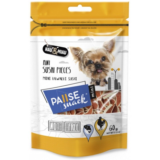 Hobbyhurt Hau & Miau λιχουδιά με κομματάκια μίνι σούσι 60gr Hobbyhurt Hau & Miau λιχουδιά με κομματάκια μίνι σούσι 60gr
