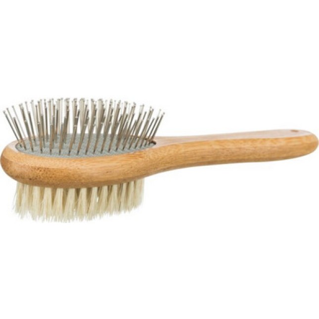 Trixie βούρτσα διπλής όψης bamboo/φυσική τρίχα, ιδανική για κοντό, μεσαίο και μακρύ τρίχωμα Trixie βούρτσα διπλής όψης bamboo/φυσική τρίχα, ιδανική για κοντό, μεσαίο και μακρύ τρίχωμα