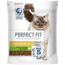 Perfect Fit Πλήρης ξηρή τροφή για ευαίσθητες γάτες με γαλοπούλα 750gr