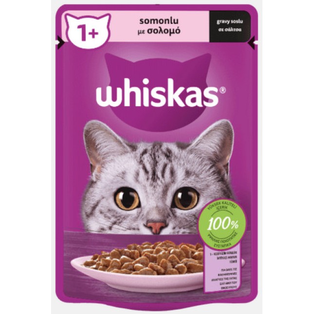 Whiskas Core Γάτας Σολομός σε Σάλτσα 85gr