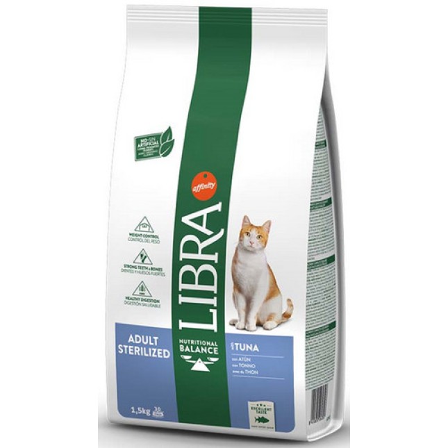 Affinity Libra για στειρωμένες ενήλικες γάτες με τόνο 1,5kg Affinity Libra για στειρωμένες ενήλικες γάτες με τόνο 1,5kg