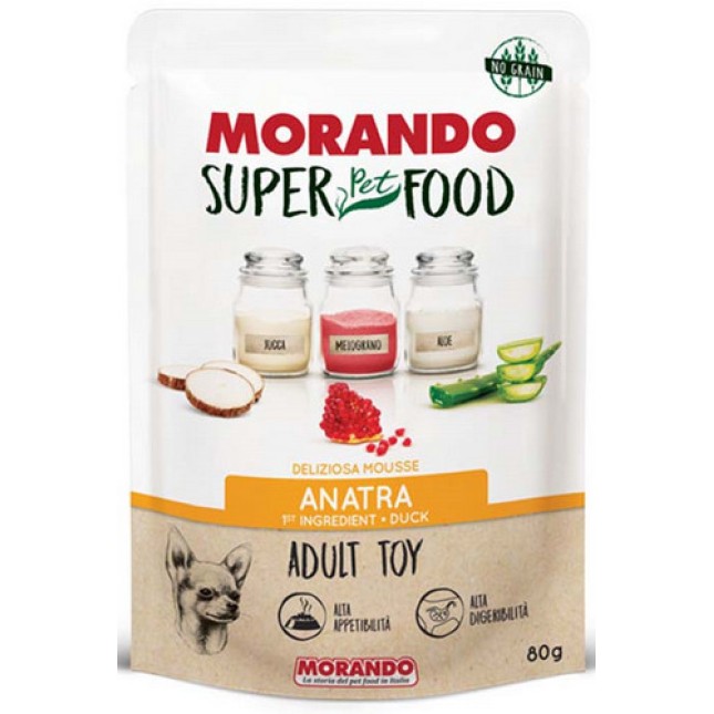 Morando super food dog adult mousse πάπια 80gr Morando super food dog adult mousse πάπια 80gr