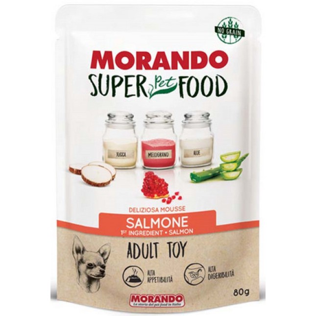 Morando super food dog adult mousse σολομός 80gr