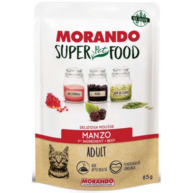 Morando super food για ενήλικες γάτες με mousse μοσχάρι 85gr Morando super food για ενήλικες γάτες με mousse μοσχάρι 85gr
