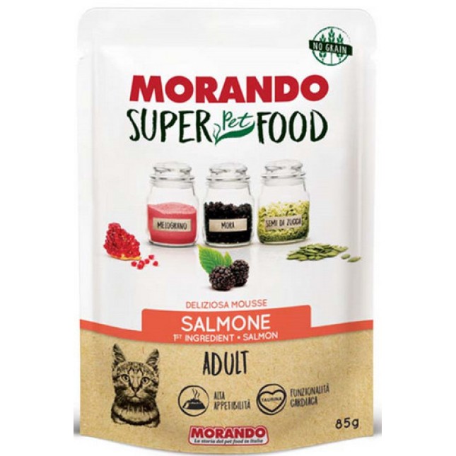 Morando super food για ενήλικες γάτες με mousse σολομό 85gr Morando super food για ενήλικες γάτες με mousse σολομό 85gr