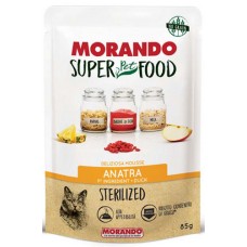 Morando super food για ενήλικες στειρωμένες γάτες με mousse πάπια 85gr
