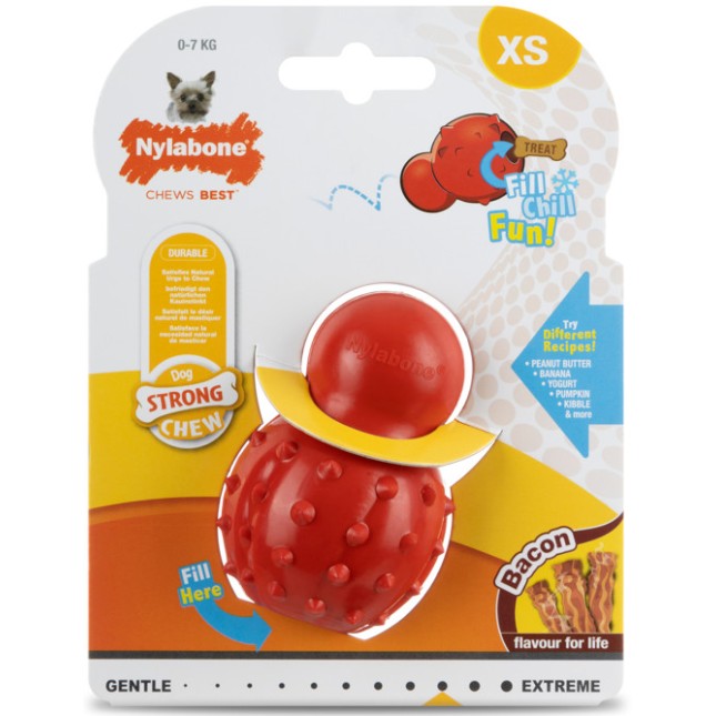 Nylabone Μασώμενο παιχνίδι με γεύση μπέικον sm Nylabone Μασώμενο παιχνίδι με γεύση μπέικον sm