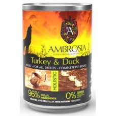 Ambrosia Υγρή τροφή για ευαίσθητα ενήλικα σκυλιά με γαλοπούλα και πάπια 400gr