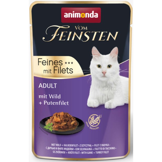 Animonda Vom Feinsten Γάτας pouch κυνήγι & γαλοπούλα φιλέτο 85gr